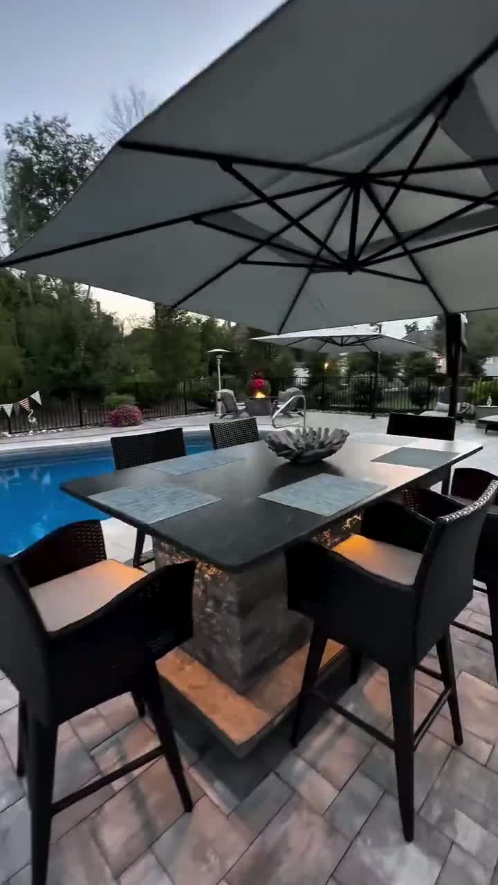 Modern pool decking with precision paver layout in DFW